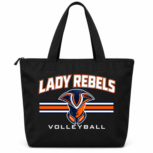 Lady Rebels Volleyball Mascot Zippered Tote front design