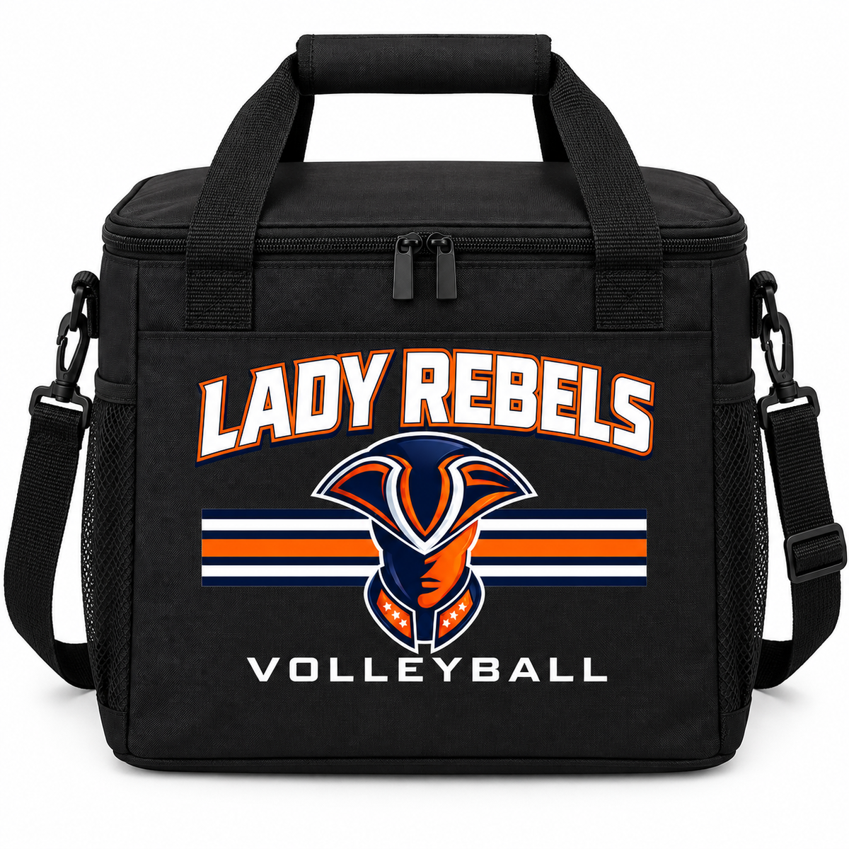 Lady Rebels Volleyball Mascot Cooler Bag front design