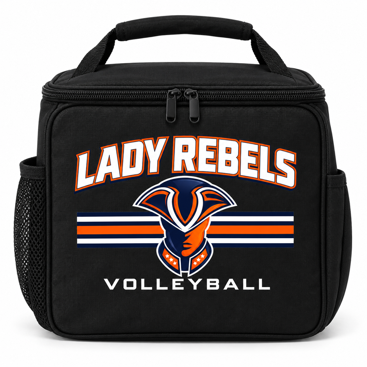 Lady Rebels Volleyball Mascot Lunch Bag front design