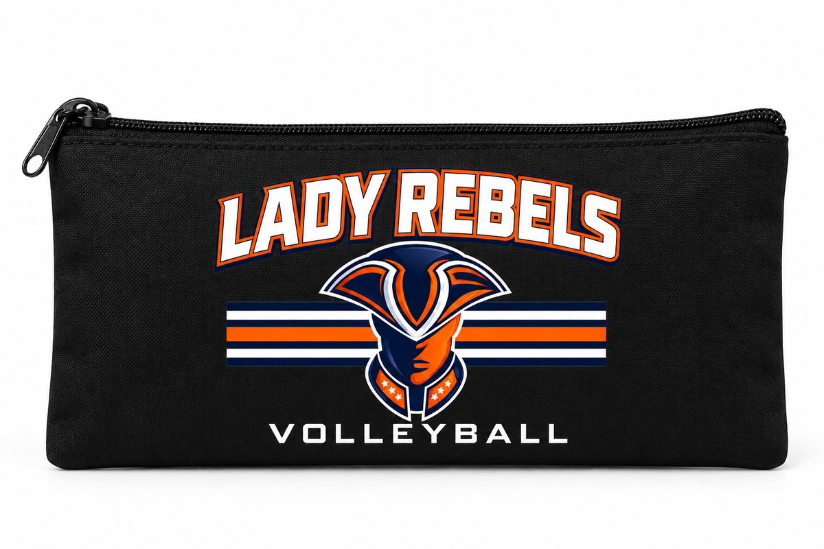 Lady Rebels Volleyball Mascot Pencil Pouch front design