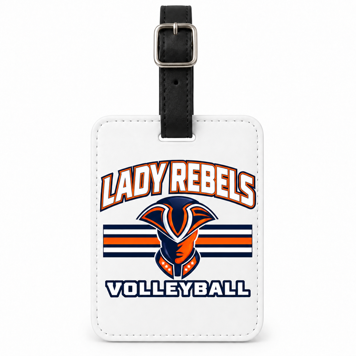 Lady Rebels Volleyball Mascot Luggage Tag front design