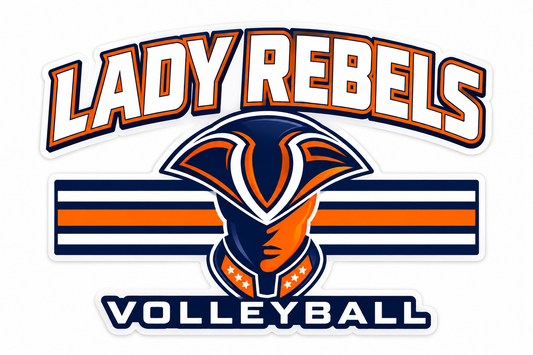 Lady Rebels Volleyball Mascot Wall Decal front design