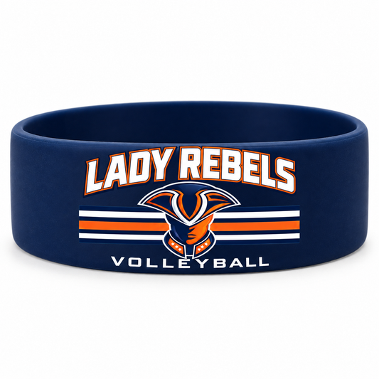Lady Rebels Volleyball Mascot Wristband front design