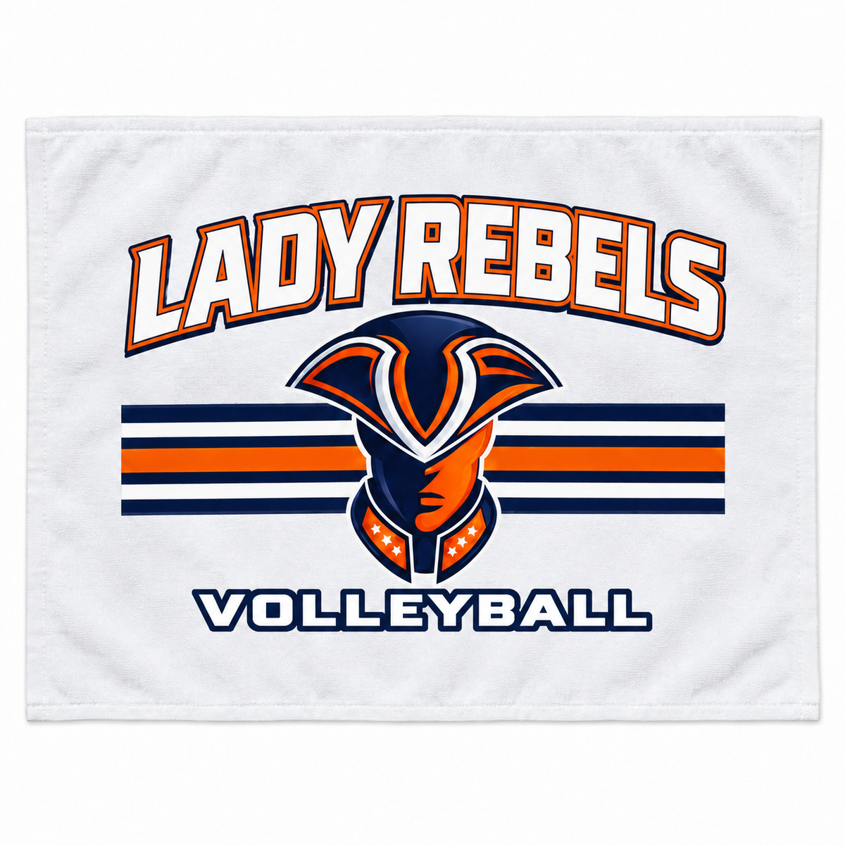 Lady Rebels Volleyball Mascot Team Towel front design