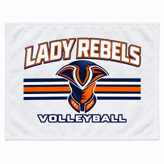 Lady Rebels Volleyball Mascot Team Towel front design