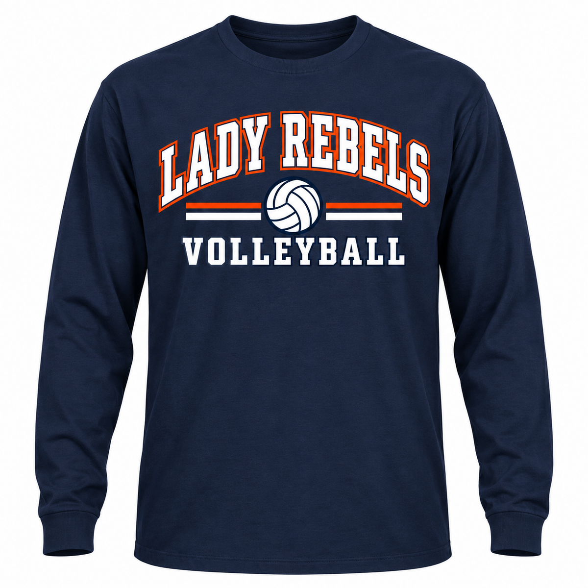Lady Rebels Volleyball Collegiate Long-Sleeve T-Shirt front design