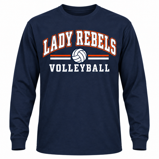 Lady Rebels Volleyball Collegiate Long-Sleeve T-Shirt front design