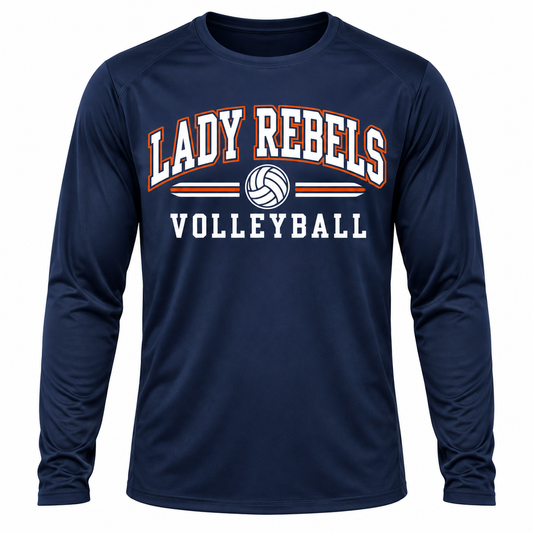 Lady Rebels Volleyball Collegiate Performance Long Sleeve front design