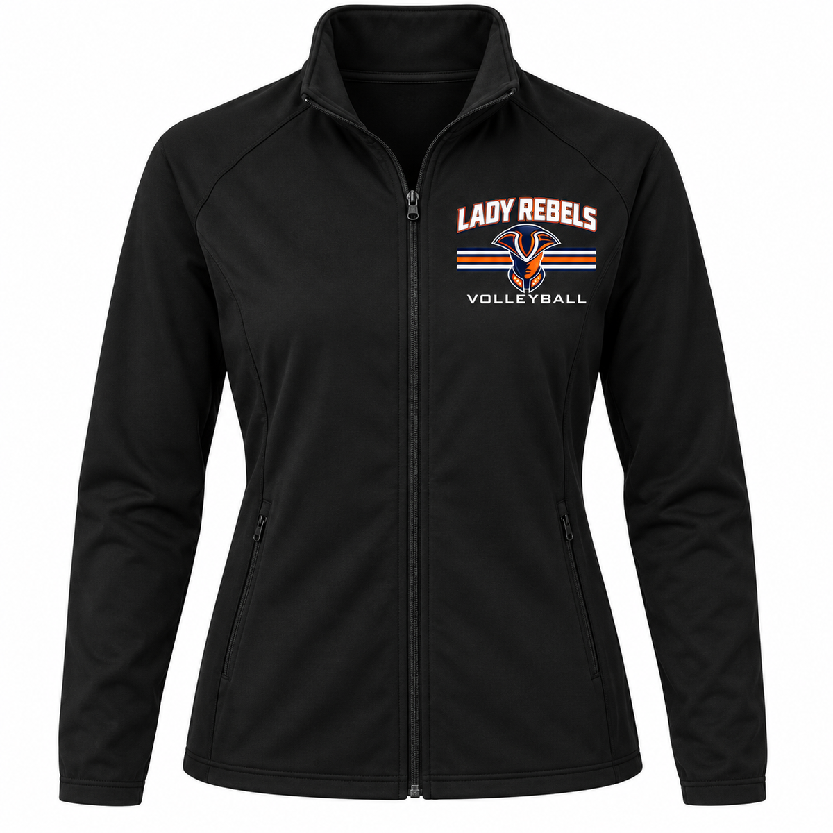 Lady Rebels Volleyball Mascot Women's Full-Zip Jacket in Black
