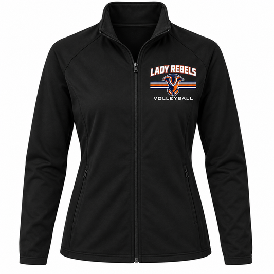 Lady Rebels Volleyball Mascot Women's Full-Zip Jacket in Black