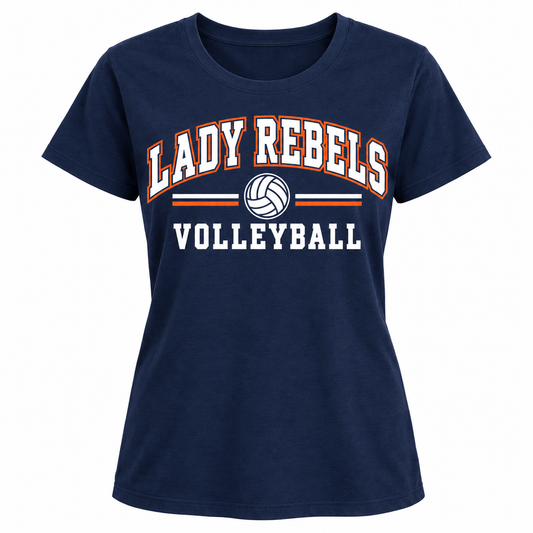 Lady Rebels Volleyball Collegiate Women's Relaxed Tee front design