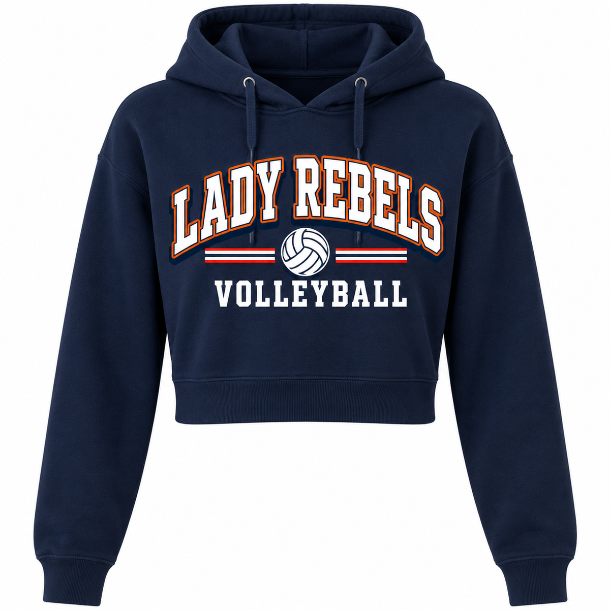 Lady Rebels Volleyball Collegiate Women's Cropped Hoodie front design