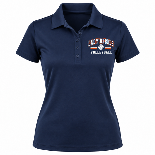 Lady Rebels Volleyball Collegiate Women's Coach Polo front design