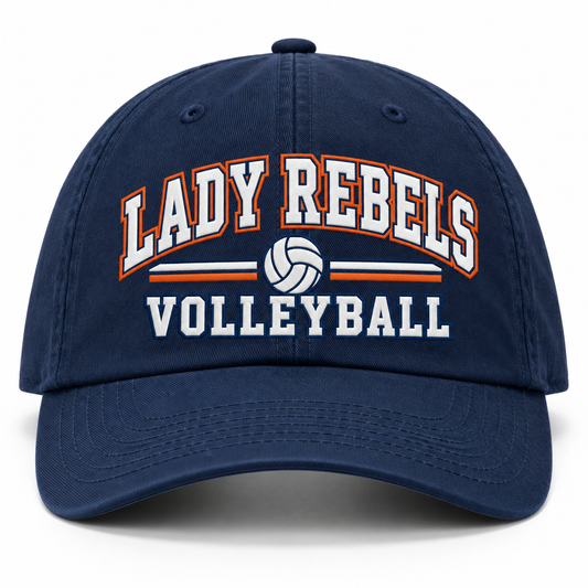 Lady Rebels Volleyball Collegiate Baseball Cap front design