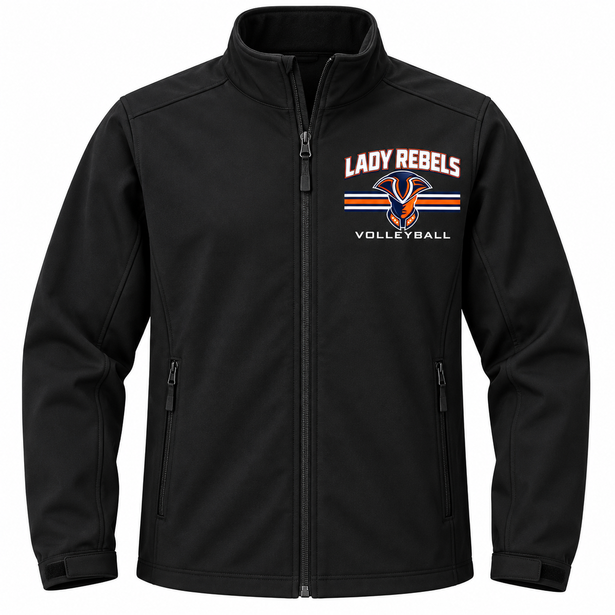 Lady Rebels Volleyball Mascot Softshell Jacket in Black