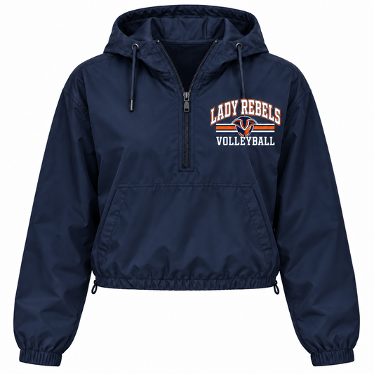 Lady Rebels Volleyball Collegiate Mascot Cropped Windbreaker