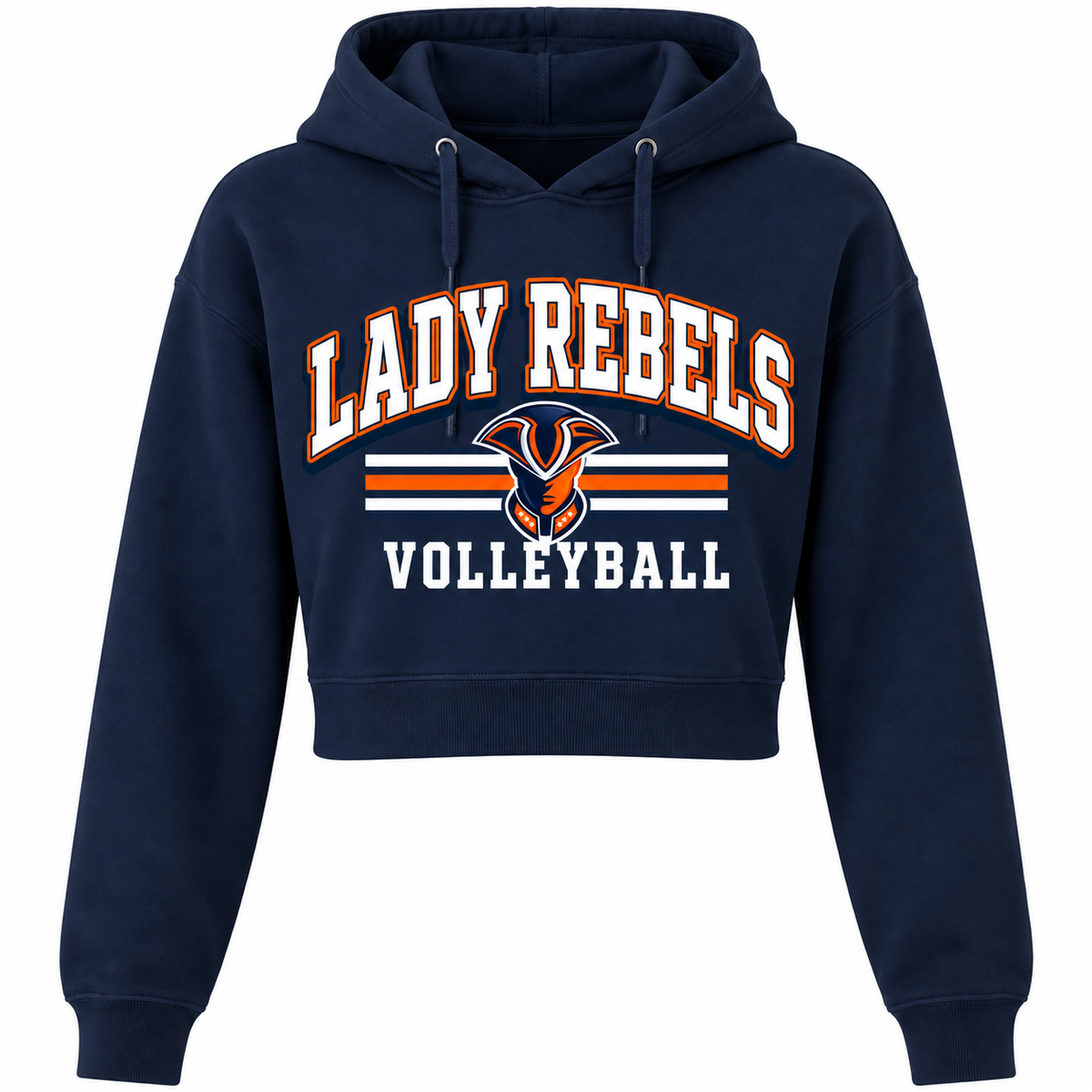 Lady Rebels Volleyball Collegiate Mascot Women's Cropped Hoodie