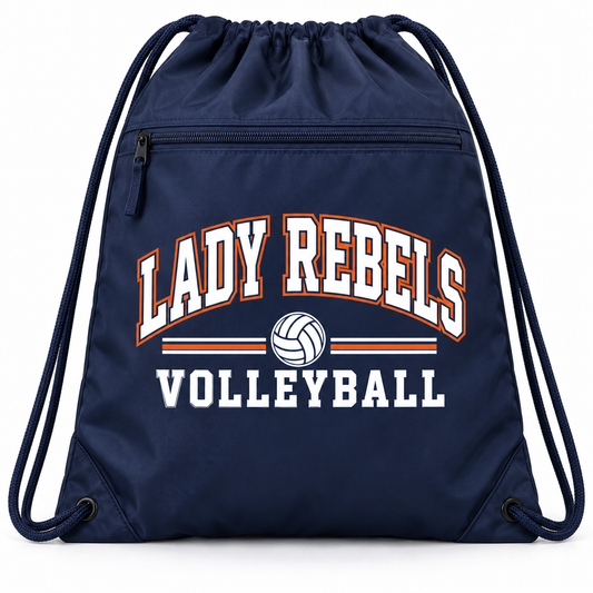 Lady Rebels Volleyball Collegiate Zip-Pocket Drawstring Bag