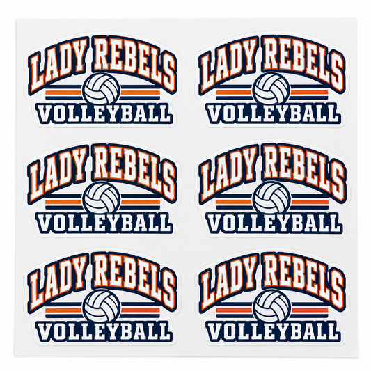 Lady Rebels Volleyball Collegiate Six-Piece Sticker Pack