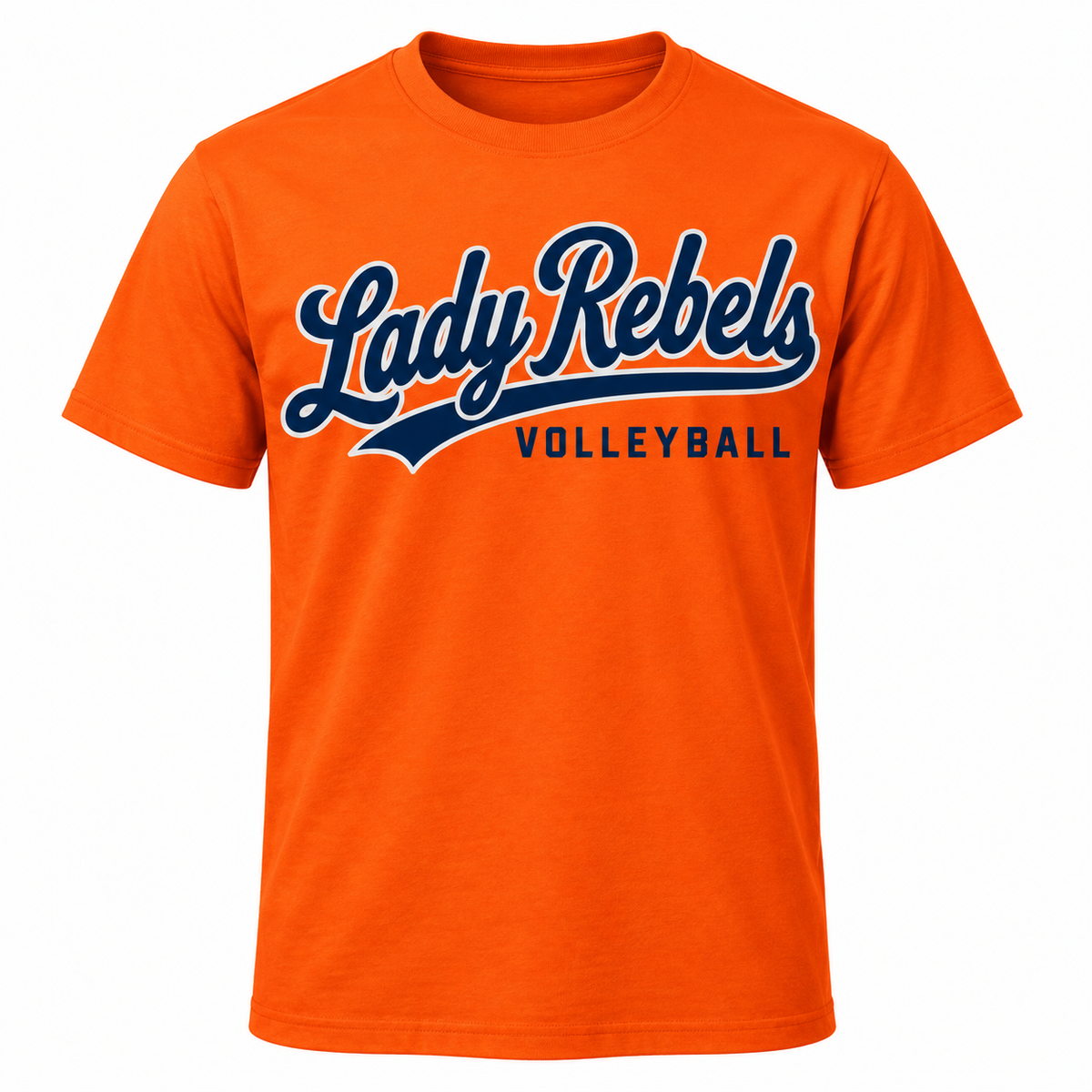 Lady Rebels Courtside Script Tee — Orange