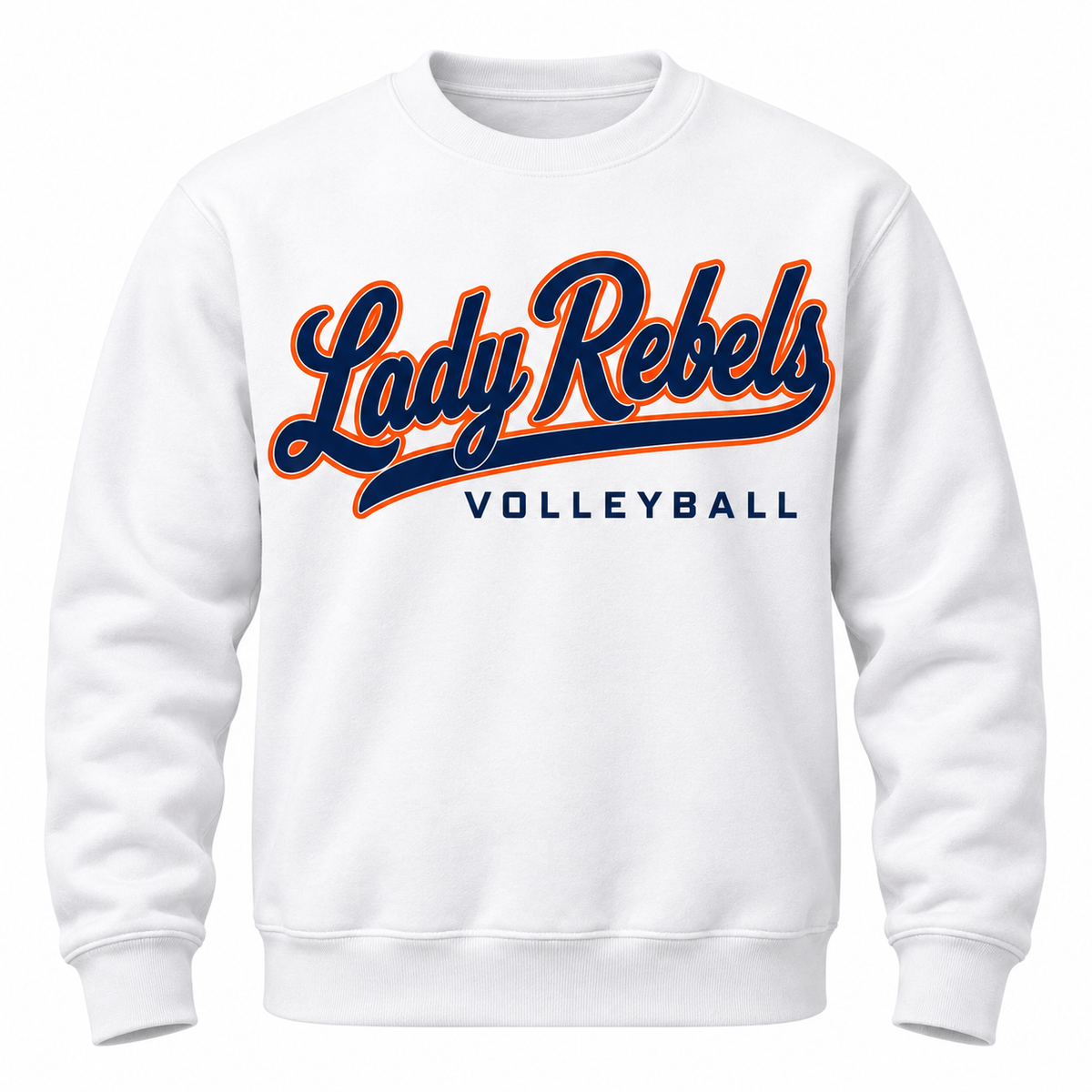 Lady Rebels Courtside Script Crewneck — White