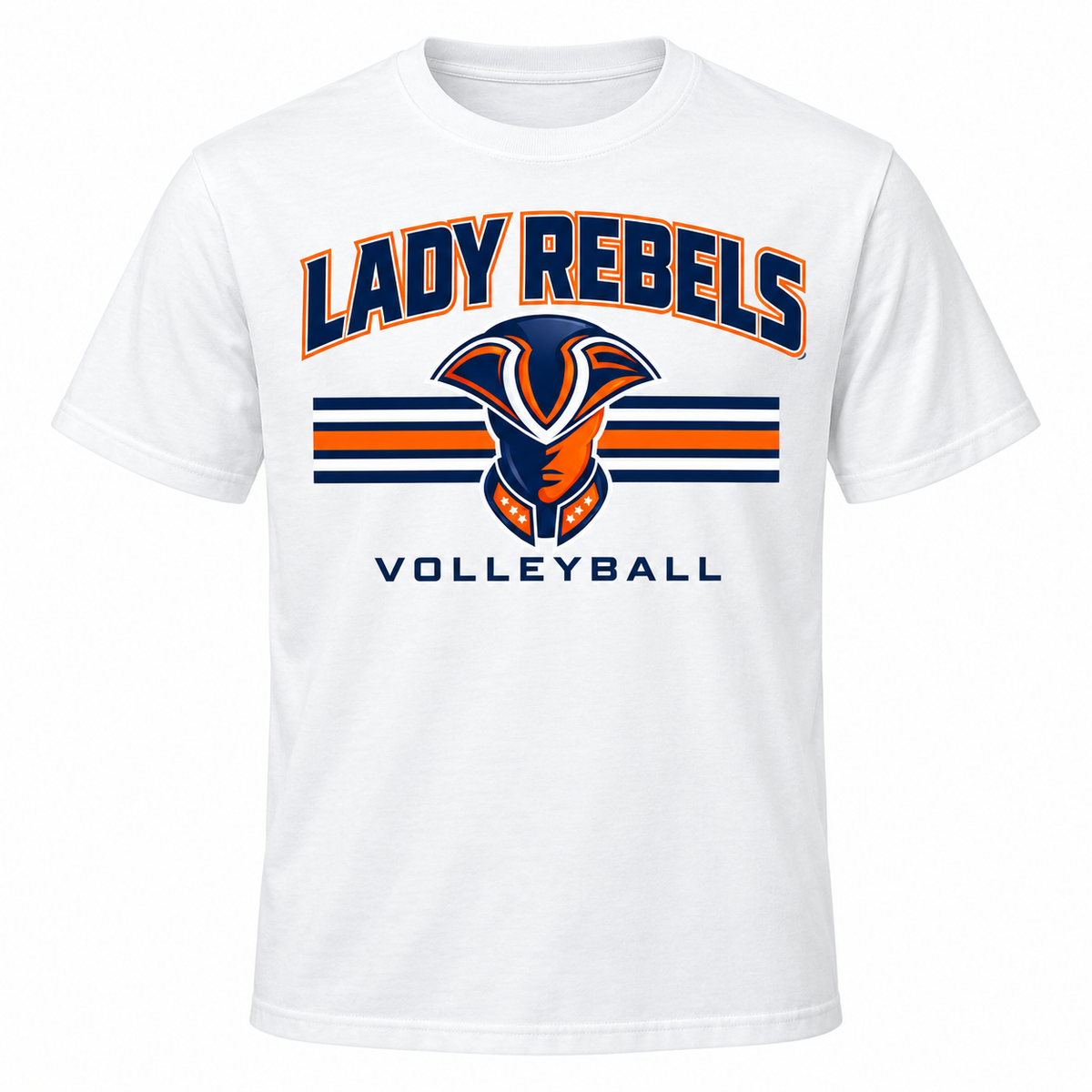Lady Rebels Mascot Athletic Tee — White