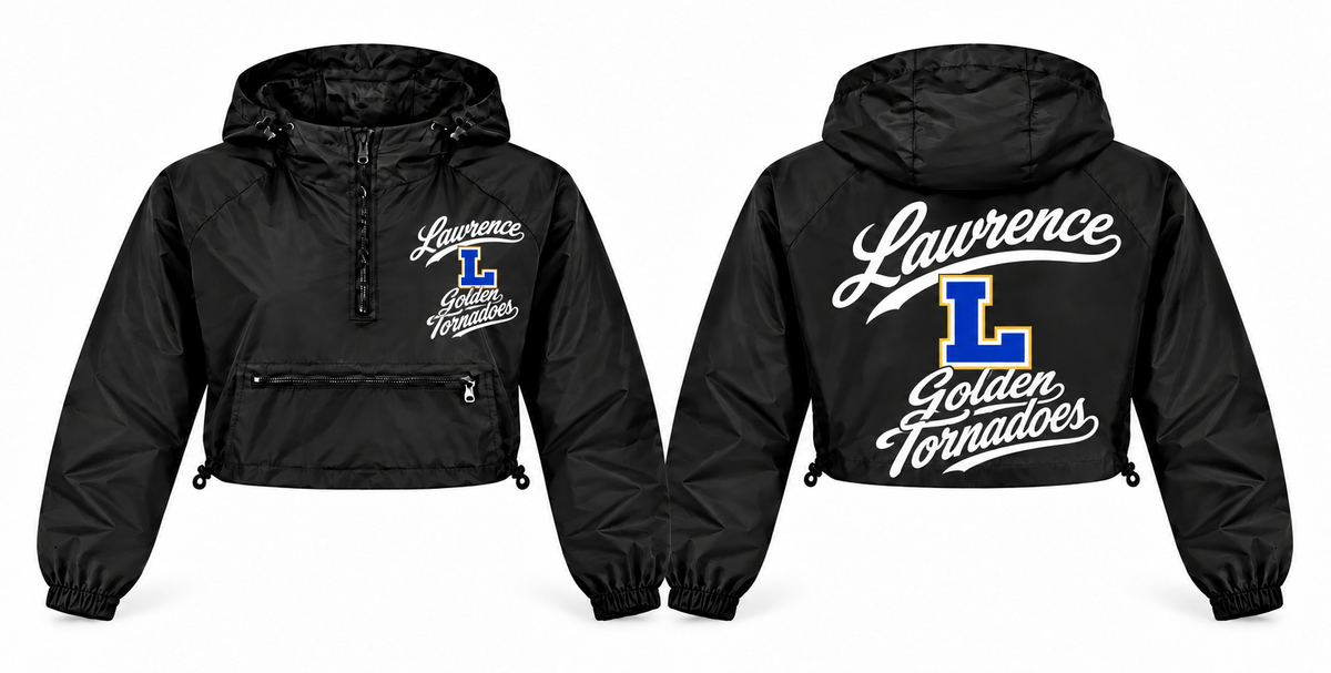 Lawrence Golden Tornadoes windbreaker front and back