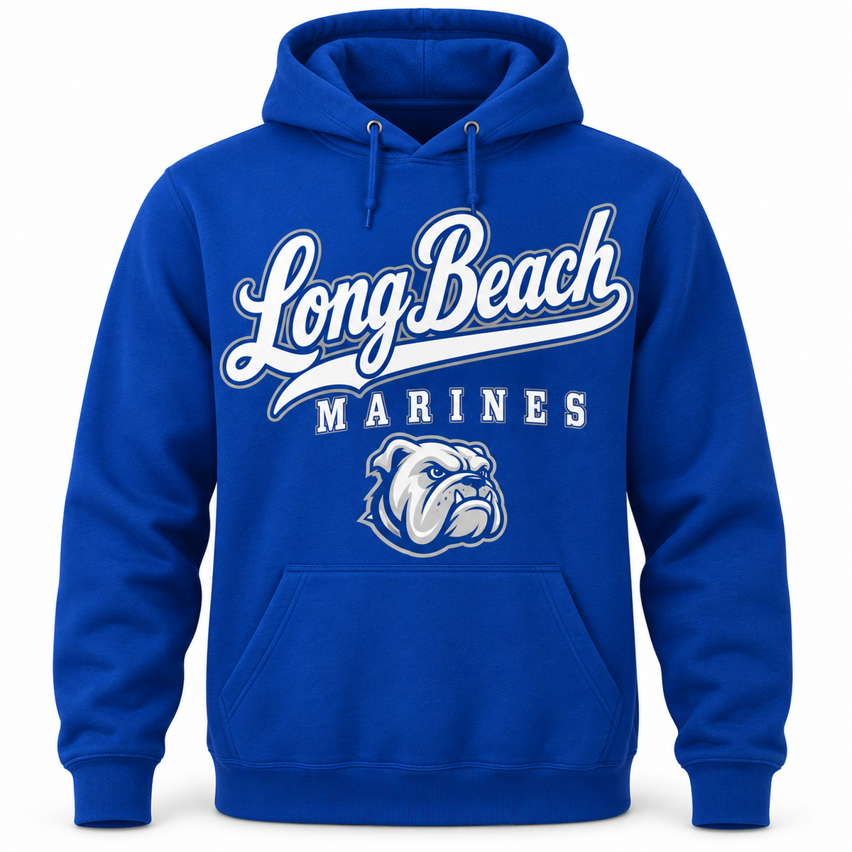 Long Beach Marines Ballpark Script Pullover Hoodie in Royal Blue