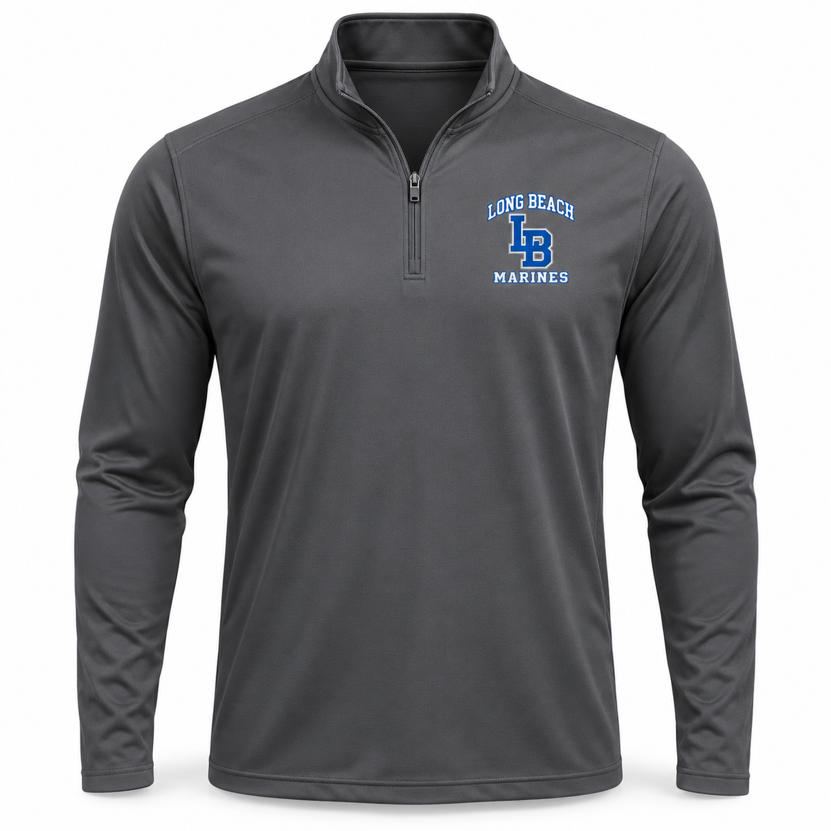 Long Beach Marines Monogram Performance Quarter-Zip in Graphite Gray