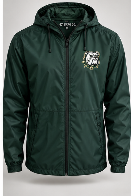 Lindenhurst Bulldogs lightweight windbreaker in forest green
