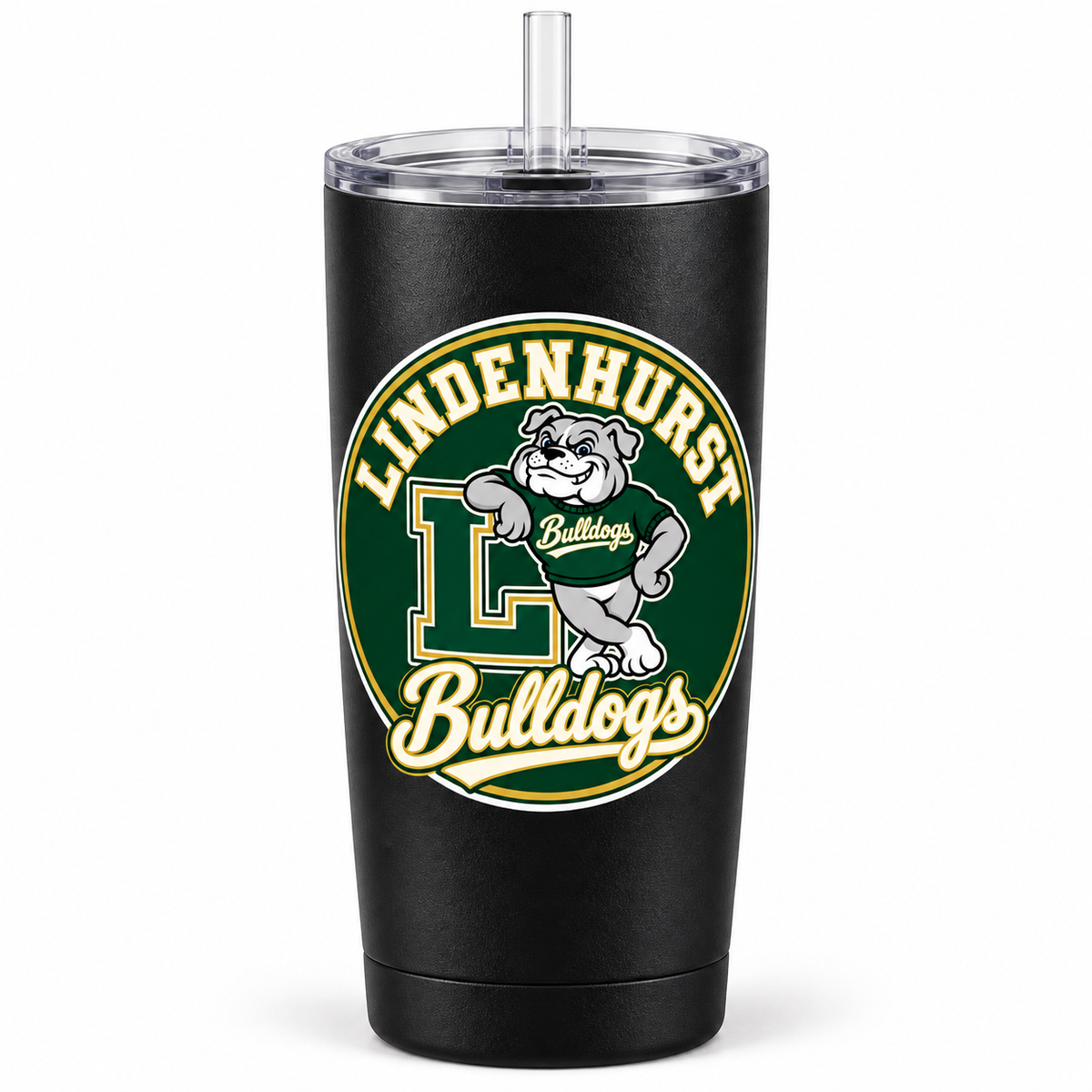 Lindenhurst Bulldogs Circle 20 oz Tumbler Black