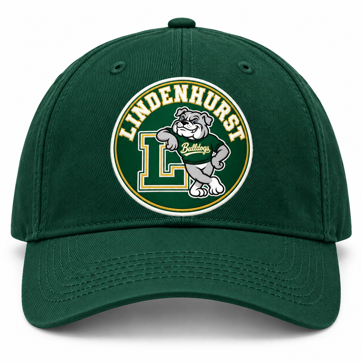 Lindenhurst Bulldogs Circle Baseball Cap Forest Green