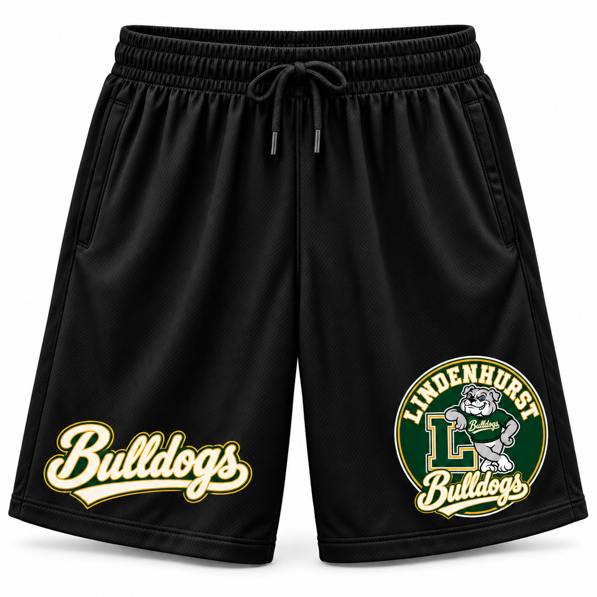 Lindenhurst Bulldogs Circle Basketball Shorts Black