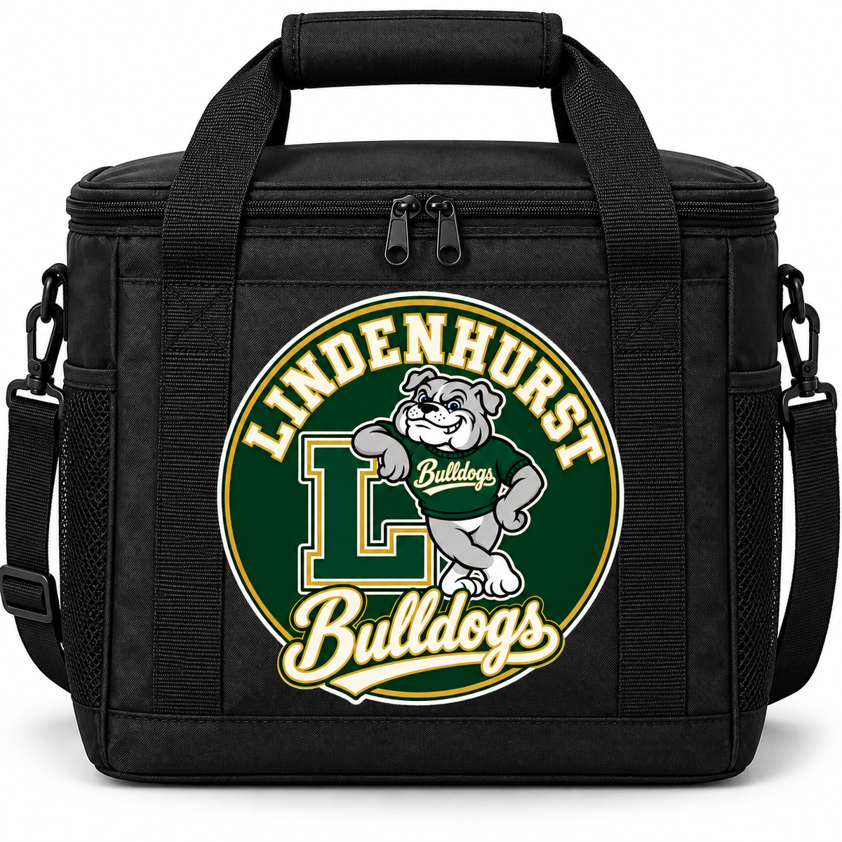 Lindenhurst Bulldogs Circle Cooler Bag Black