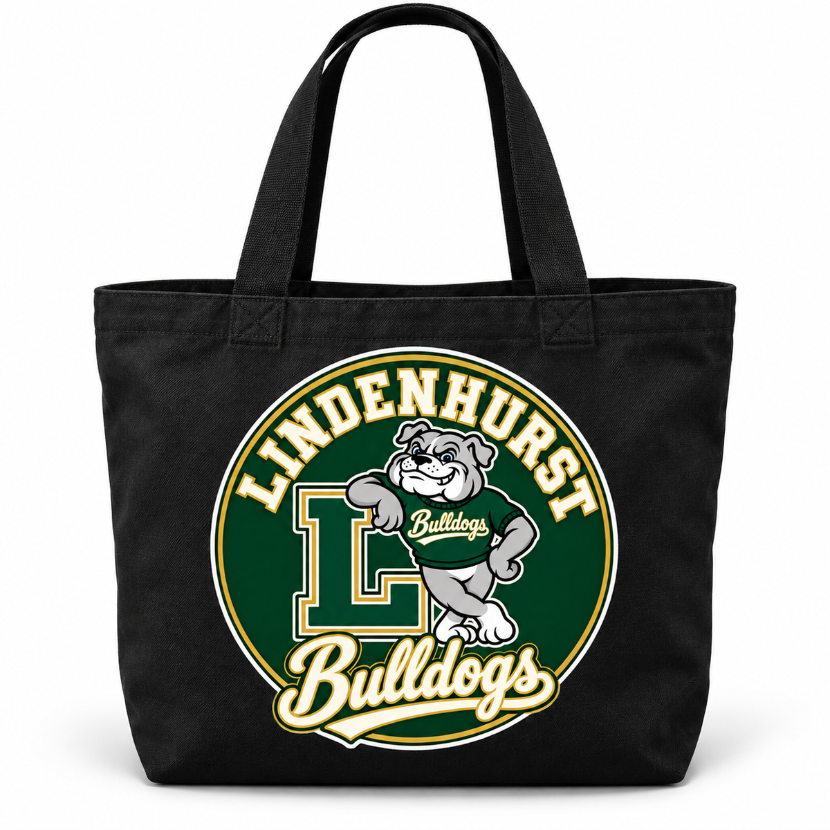 Lindenhurst Bulldogs Circle Everyday Tote Black