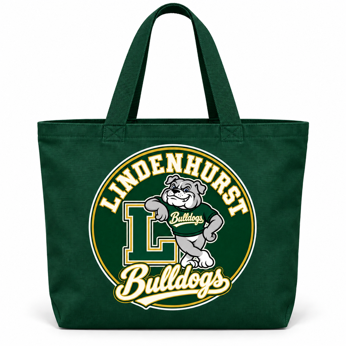 Lindenhurst Bulldogs Circle Everyday Tote Forest Green