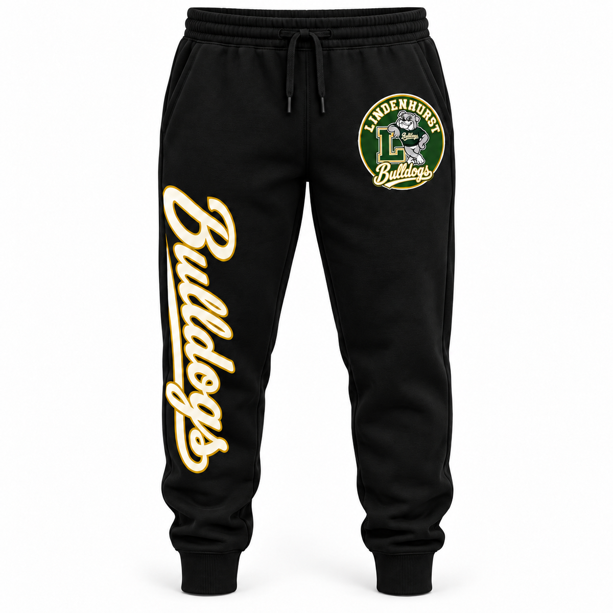 Lindenhurst Bulldogs Circle Joggers Black