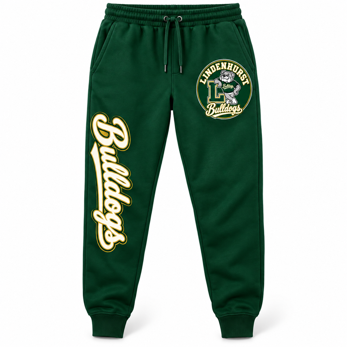 Lindenhurst Bulldogs Circle Joggers Forest Green