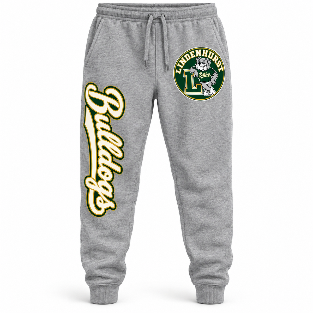 Lindenhurst Bulldogs Circle Joggers Heather Gray