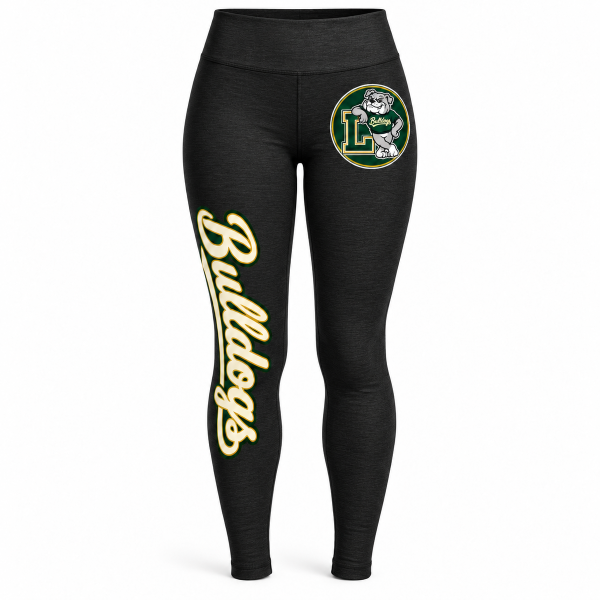 Lindenhurst Bulldogs Circle Leggings Black