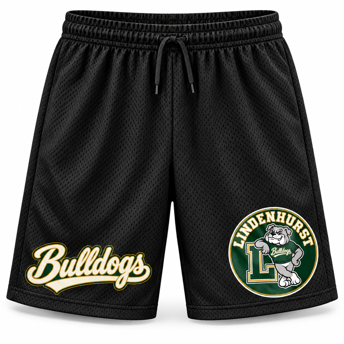 Lindenhurst Bulldogs Circle Mesh Jersey Shorts Black