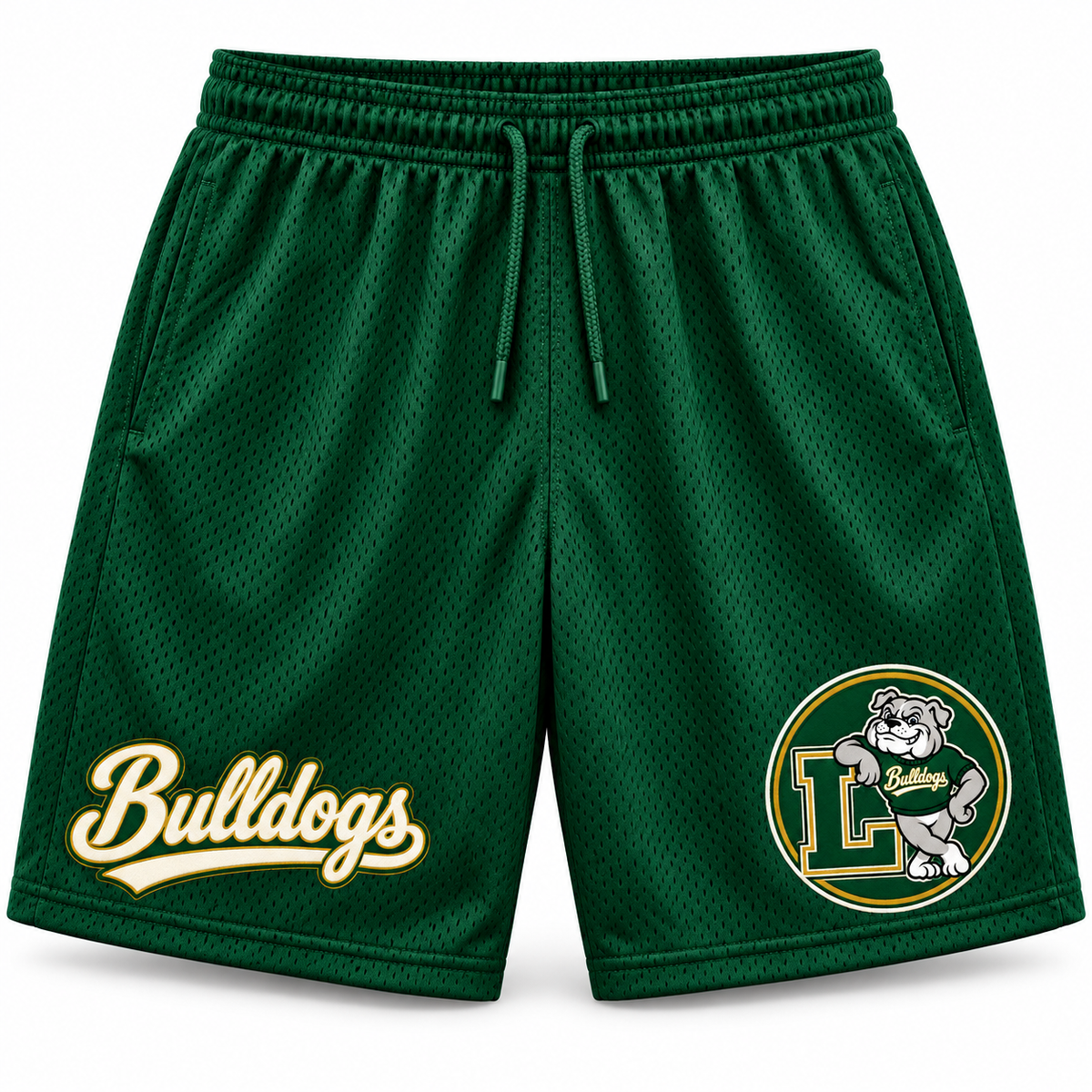 Lindenhurst Bulldogs Circle Mesh Jersey Shorts Forest Green