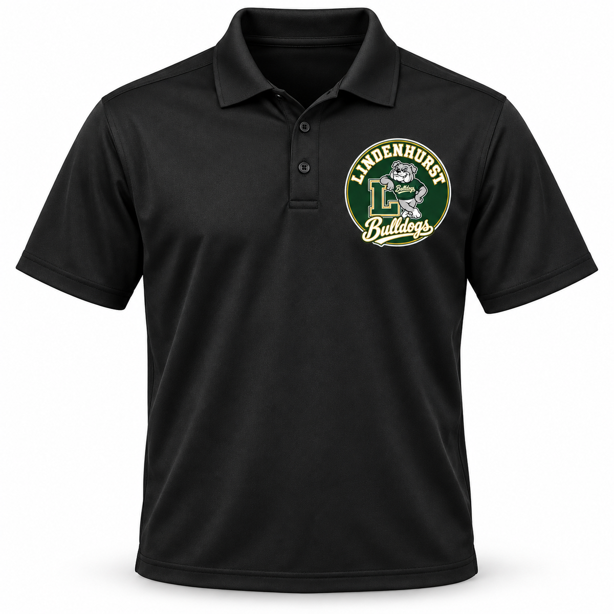 Lindenhurst Bulldogs Circle Performance Polo Black