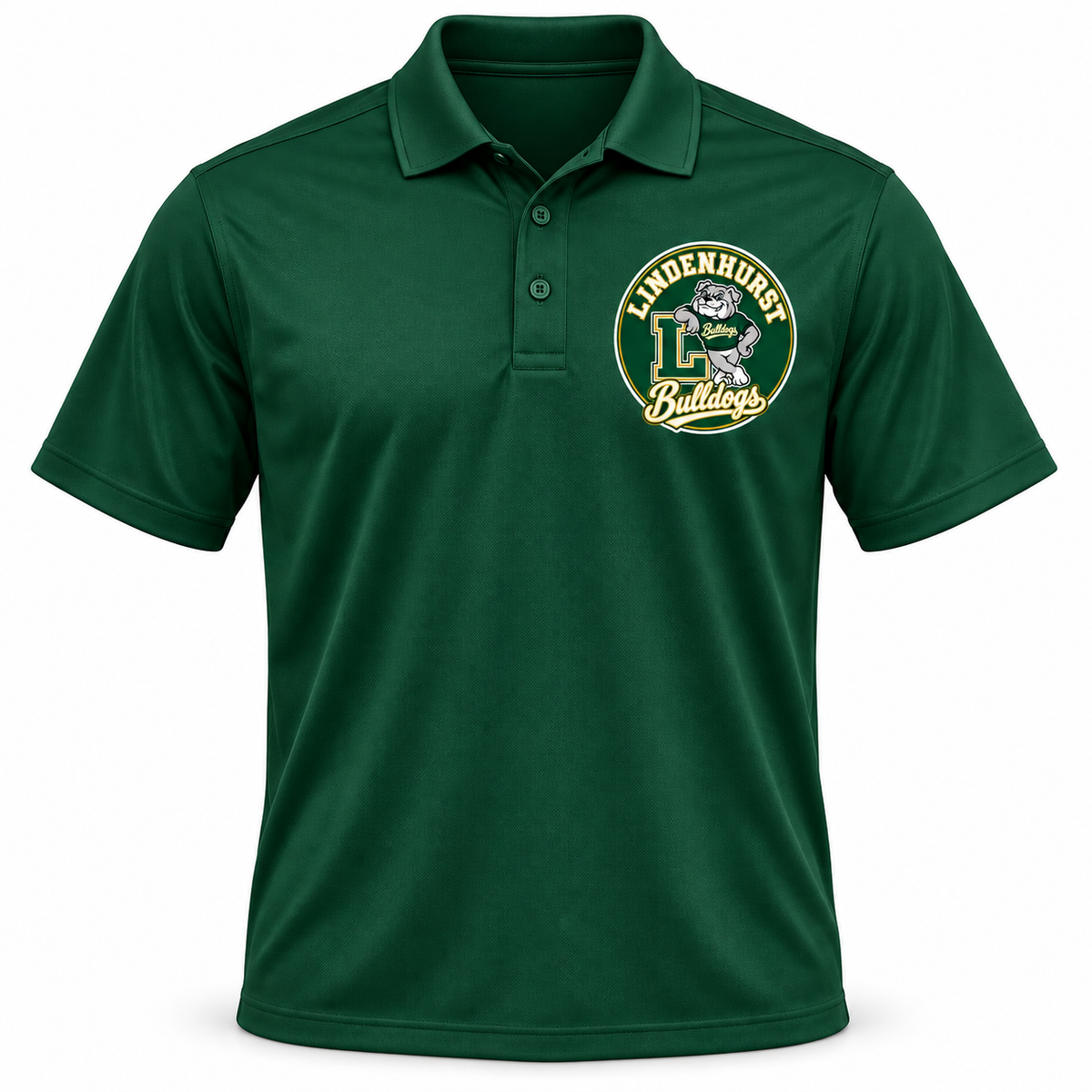 Lindenhurst Bulldogs Circle Performance Polo Forest Green