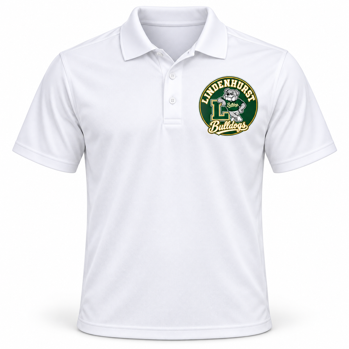 Lindenhurst Bulldogs Circle Performance Polo White