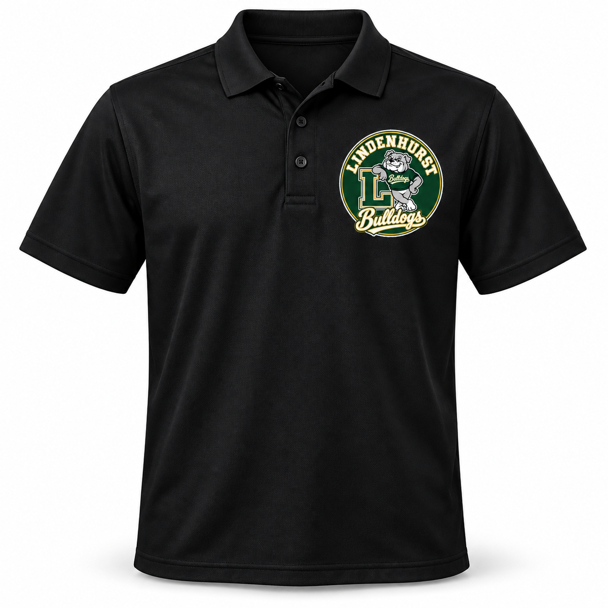 Lindenhurst Bulldogs Circle Polo Black