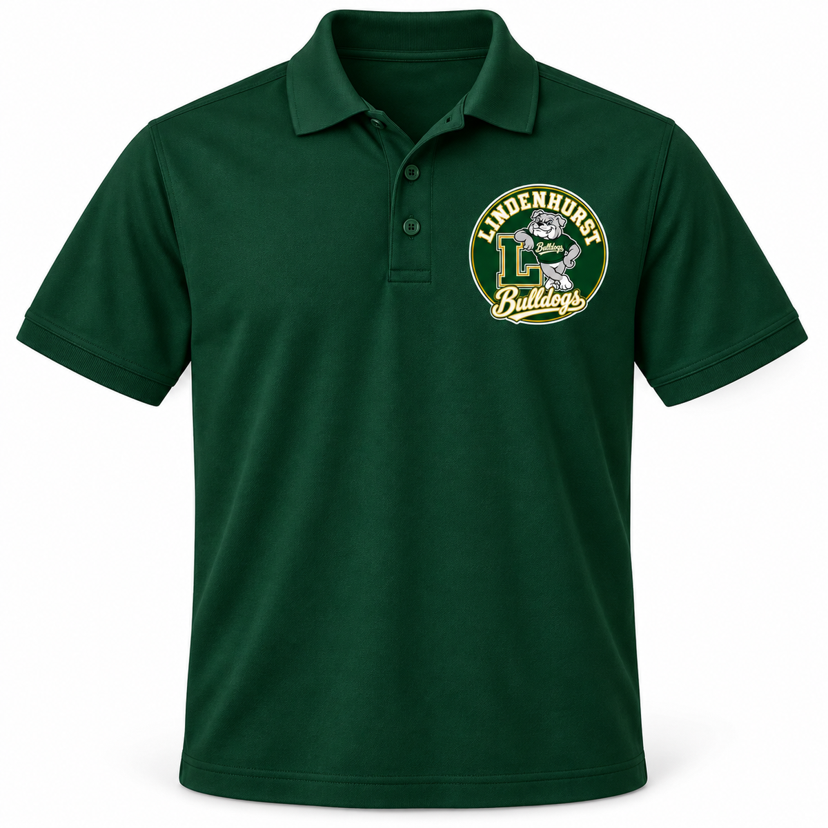 Lindenhurst Bulldogs Circle Polo Forest Green