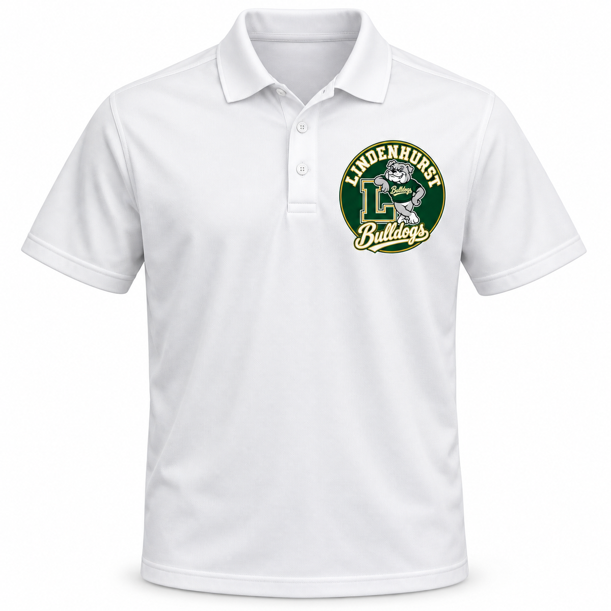 Lindenhurst Bulldogs Circle Polo White