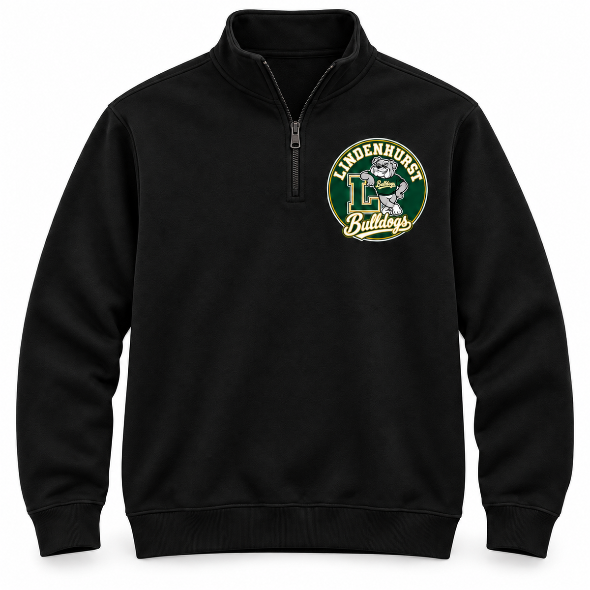 Lindenhurst Bulldogs Circle Quarter-Zip Pullover Black