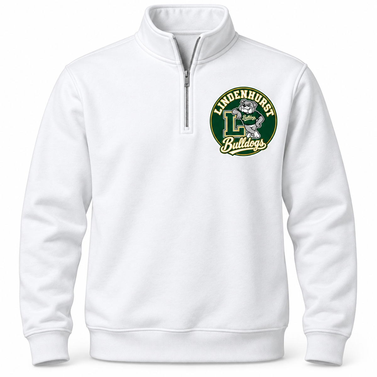 Lindenhurst Bulldogs Circle Quarter-Zip Pullover White